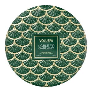 Voluspa 3-Wick Candle Decorative Tin Noble Fir Garland 340g