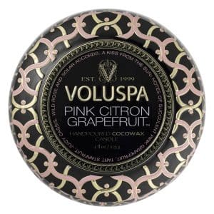 Voluspa Decorative Tin Candle Pink Citron Grapefruit 113g