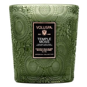 Voluspa Boxed Textured Glass Candle Temple Moss 184g