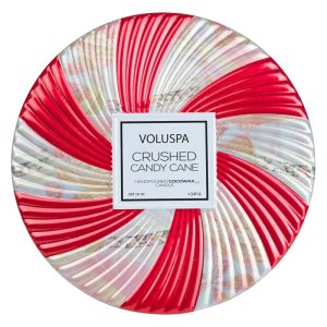 Voluspa Crushed Candy Cane 3-wick Tin Candle