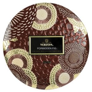 Voluspa 3-Wick Candle Decorative Tin Forbidden Fig 340g