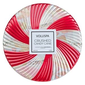 Voluspa Crushed Candy Cane 3-wick Tin Candle